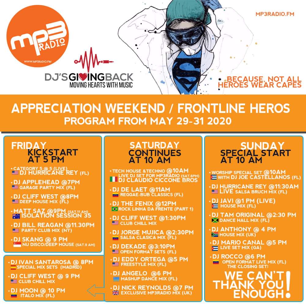 Frontline Heroes.Appreciation Weekend from Deejay all over the world!