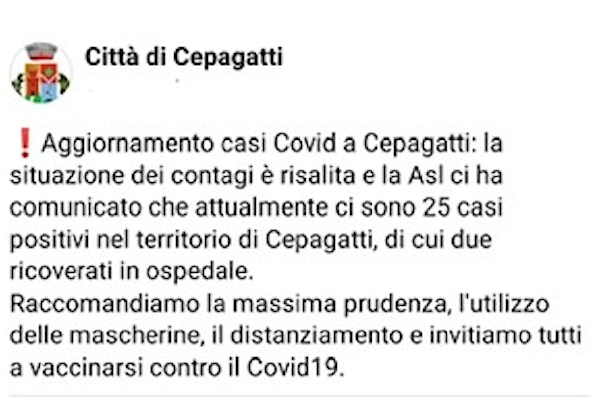 Cepagatti, Covid-19: in aumento i casi sul territorio