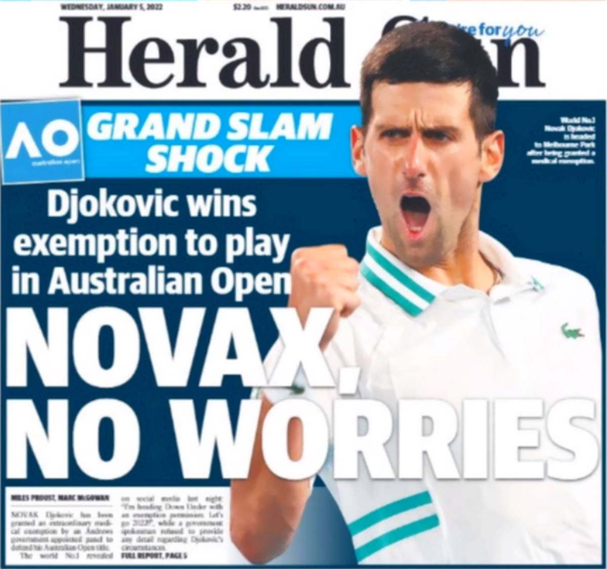Un tribunale dovrà esprimersi se espellere o meno Novak Djokovic dall'Australia