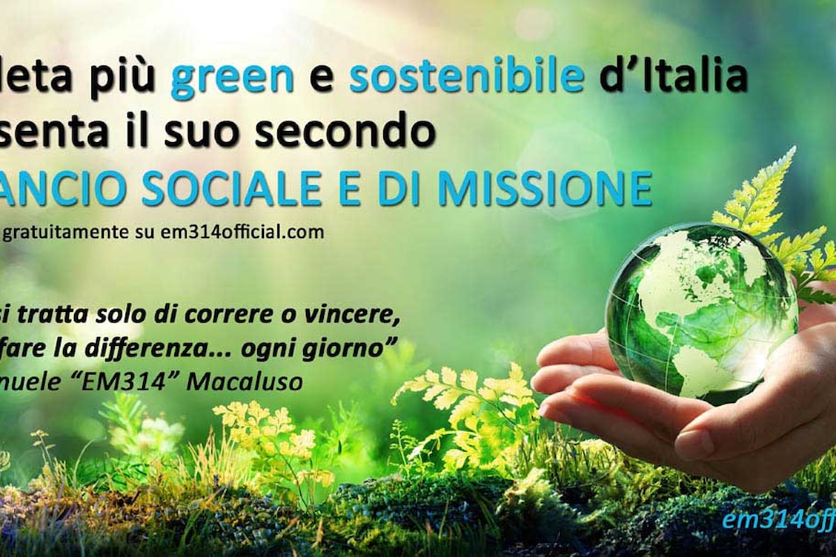Emmanuele “EM314” Macaluso - L’atleta più green e sostenibile d’Italia - pubblica il Bilancio Sociale 2021