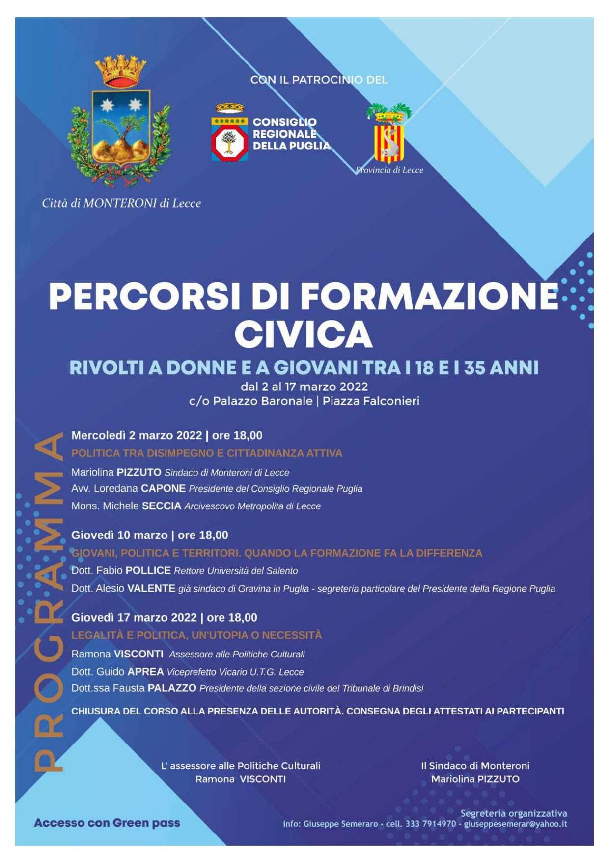 Percorsi di Formazione Civica. Per una politica giovane, etica e rispettosa a Monteroni di Lecce