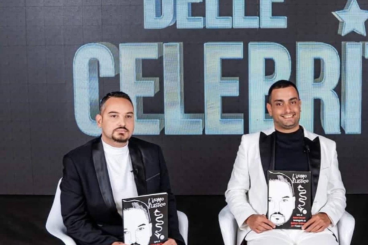 Nunzio Bellino e Giuseppe Cossentino, divi al Festival del Cinema di Venezia presentano il libro L'uomo elastico ospiti de Il salotto delle celebrità