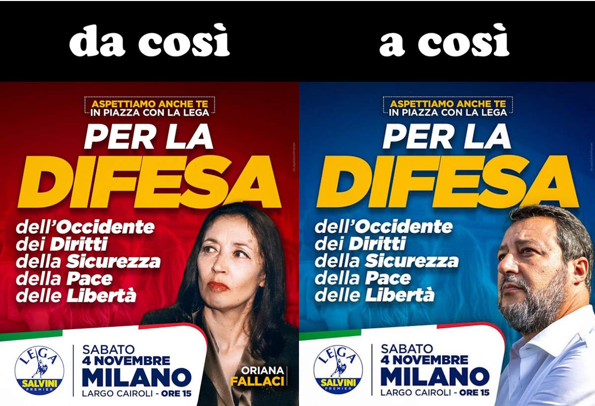 La Lega in piazza il 4 novembre per difendere l'occidente in nome di... Salvini!