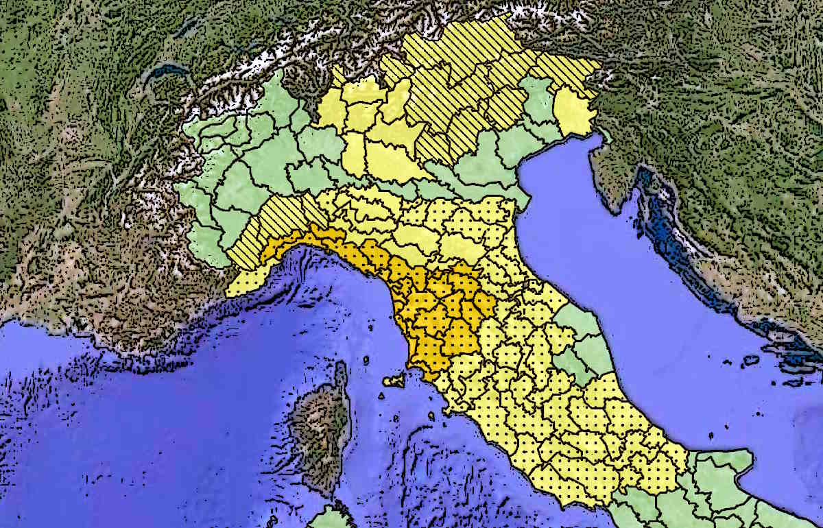 Nuova allerta arancione per temporali e rischio idrogeologico su Liguria e Toscana per il 23 e 24 ottobre