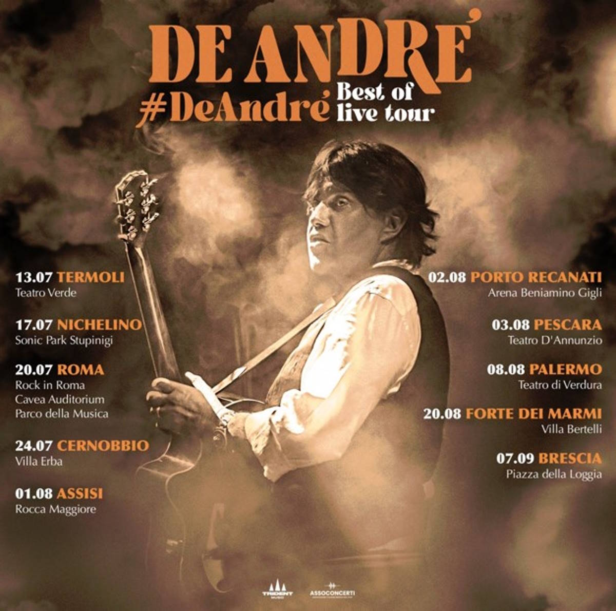 Cristiano De André: questa estate, in concerto in tutta Italia, con il nuovo tour dedicato al padre “De André #DeAndré – Best Of Live Tour”