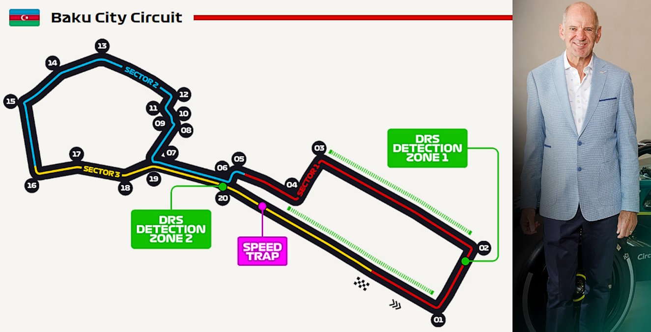 F1, domenica si corre a Baku mentre Adrian Newey ha scelto Aston Martin