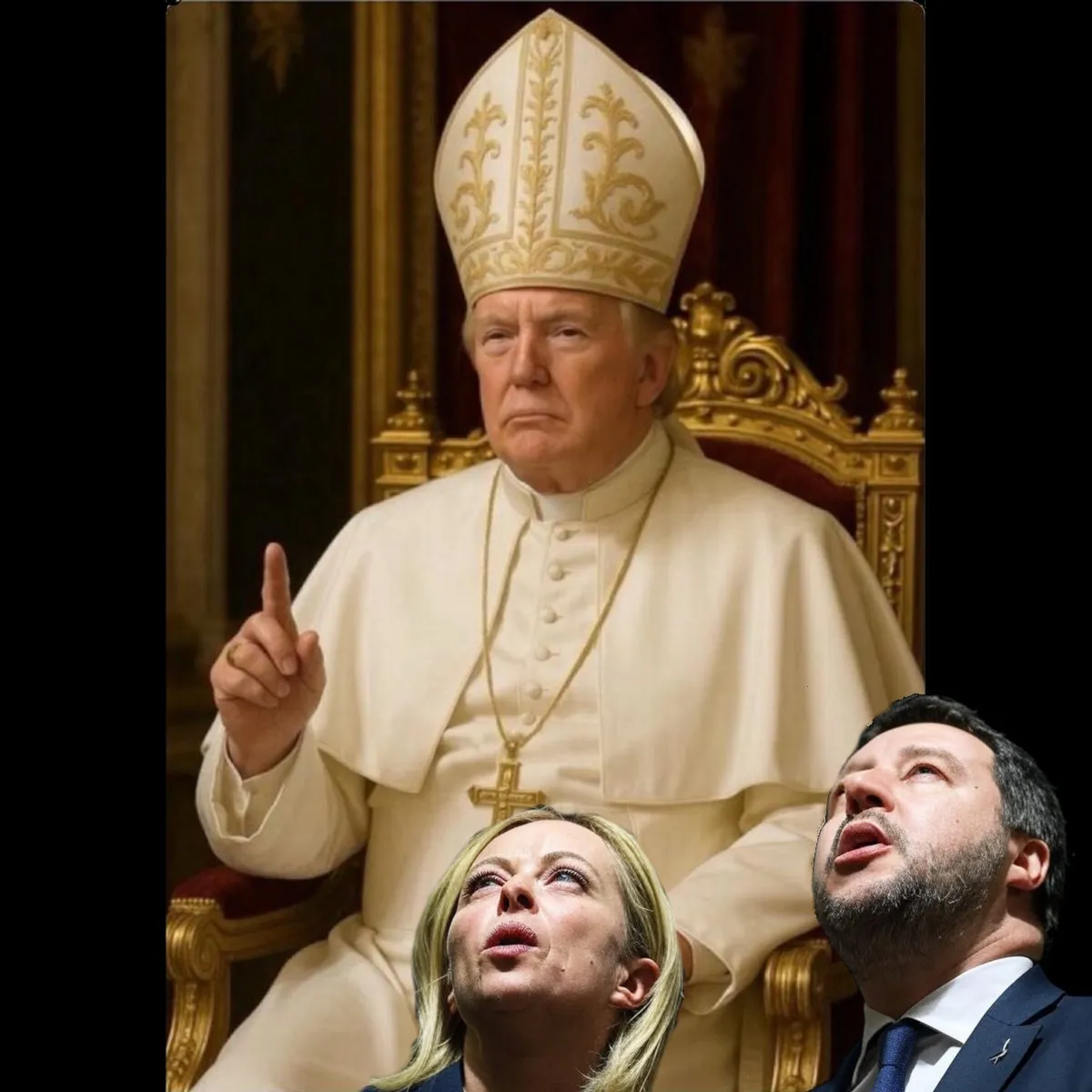 Il silenzio dei difensori della cristianità - Meloni, Salvini, Tajani - nei confronti di Trump che si promuove Papa