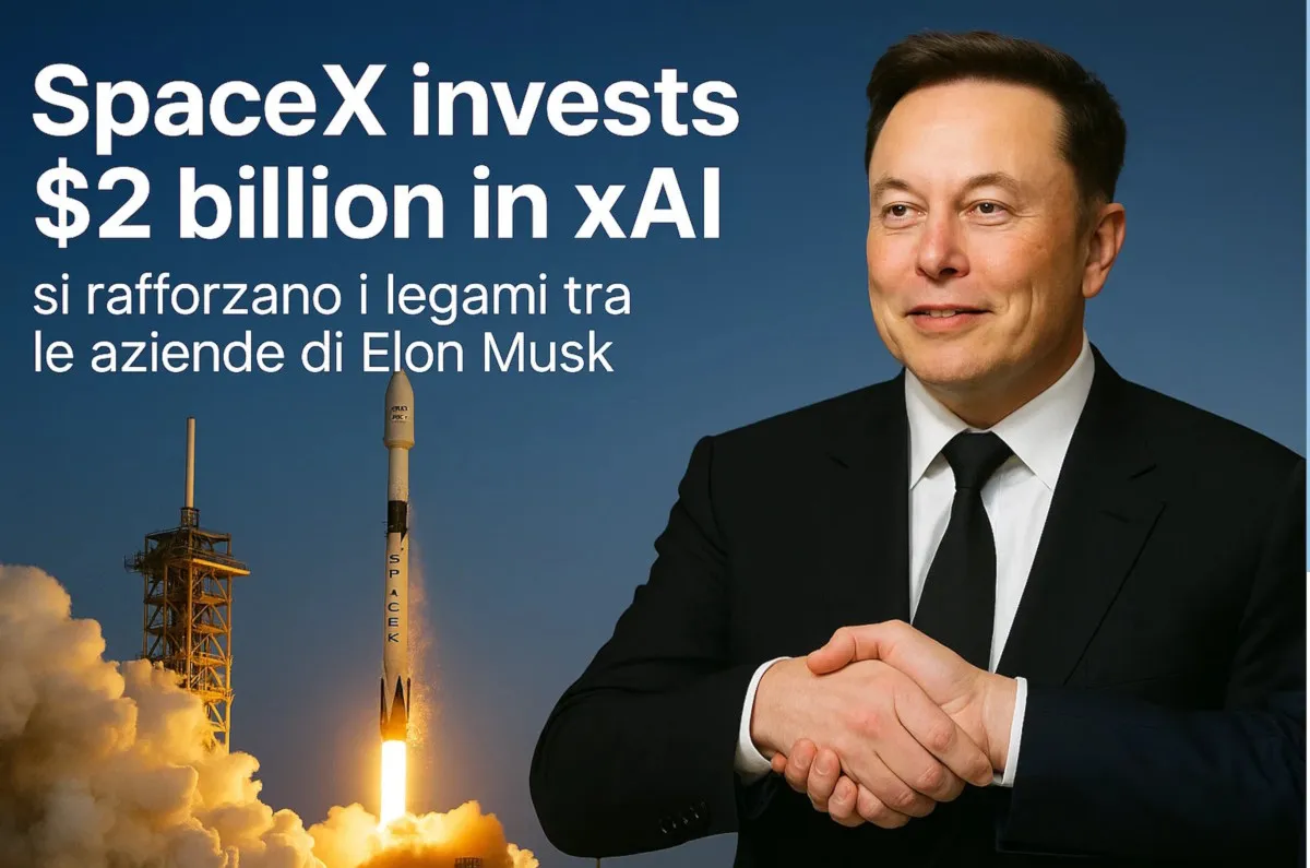 SpaceX investe 2 miliardi di dollari in xAI: si rafforzano i legami tra le aziende di Elon Musk