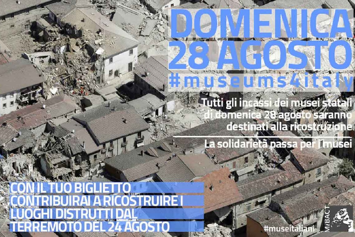 Musei e aree archeologiche solidali con le vittime del terremoto: MUSEUMS4ITALY