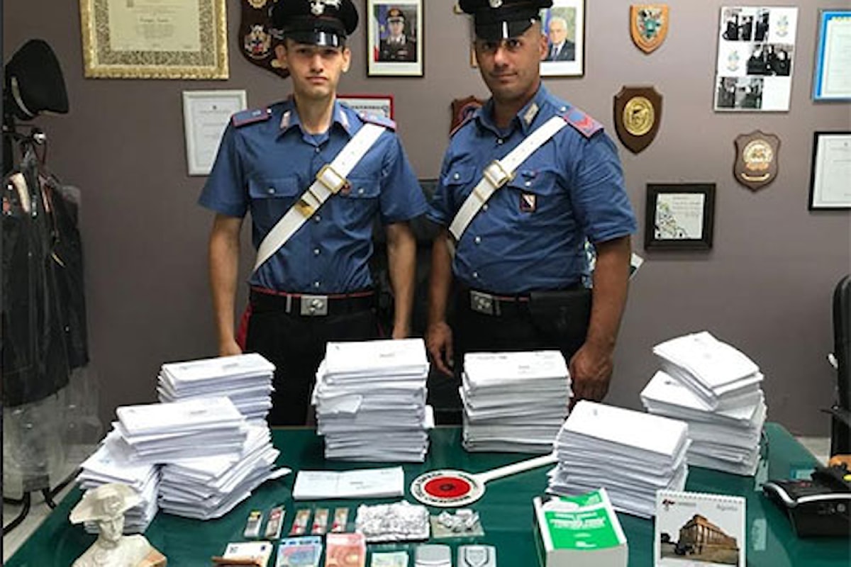 Pusher postino in manette nel salernitano per detenzione di droga e sottrazione di corrispondenza