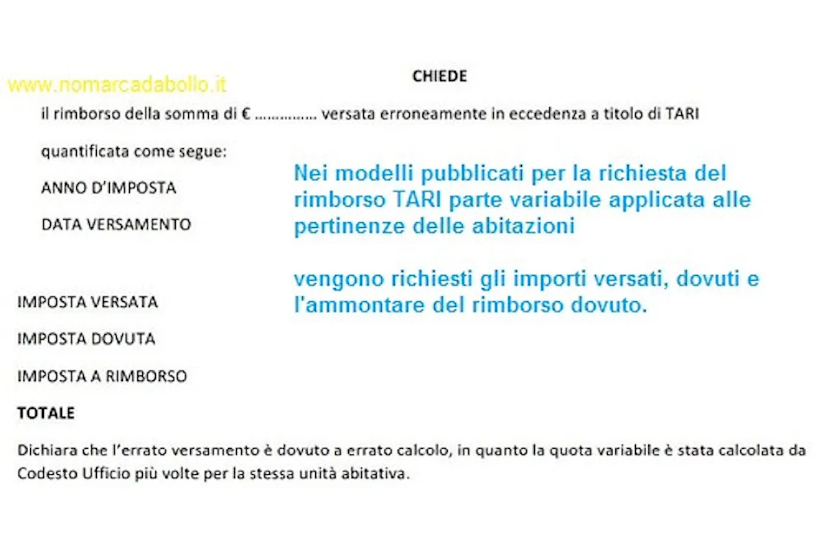 Notizia infondata: i comuni non chiedono marche da bollo per i rimborsi TARI
