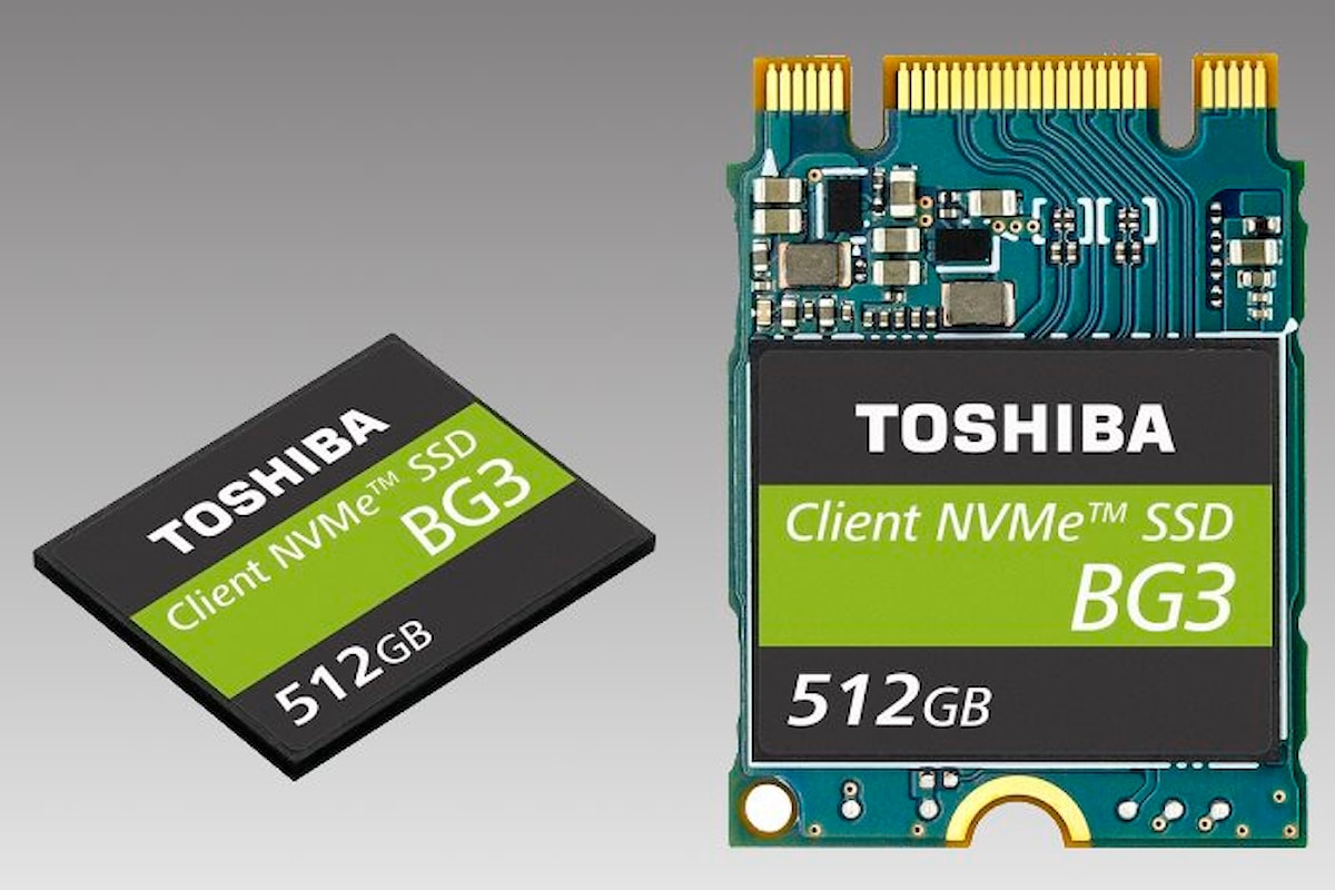 I nuovi SSD Toshiba della serie BG3 in formato ultra-compatto per i dispositivi mobili e per l'IoT