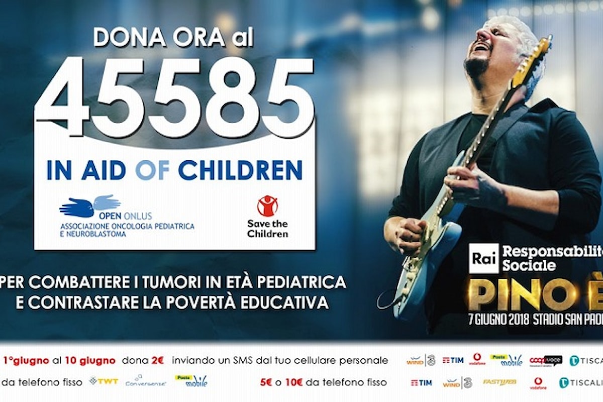 “PINO È”, l’intensità della musica per cogliere l'attimo a donare. 45585 “In Aid Of Children”